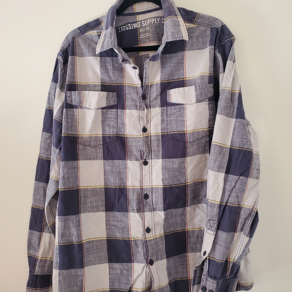 Mossimo supply co navy button up shirt